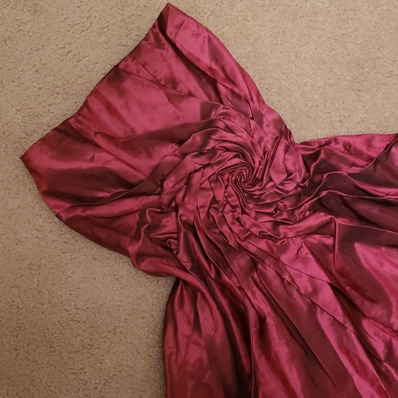 Vintage Formal Plum Wine Purple Formal Strapless Bubble Mini Dress - Picture 5 of 13